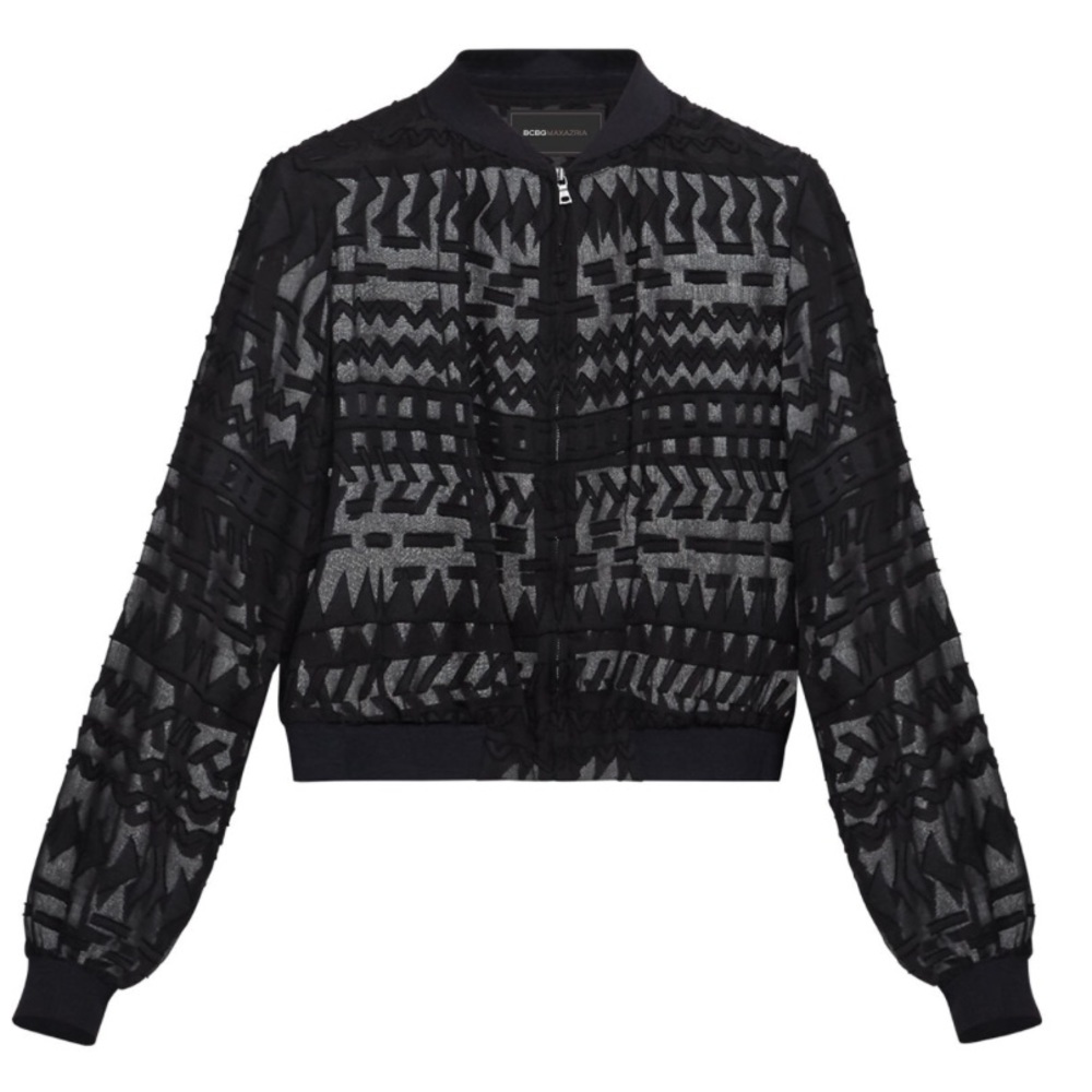 BCBGMAXAZRIA “Kasen” Burnout Bomber Jacket